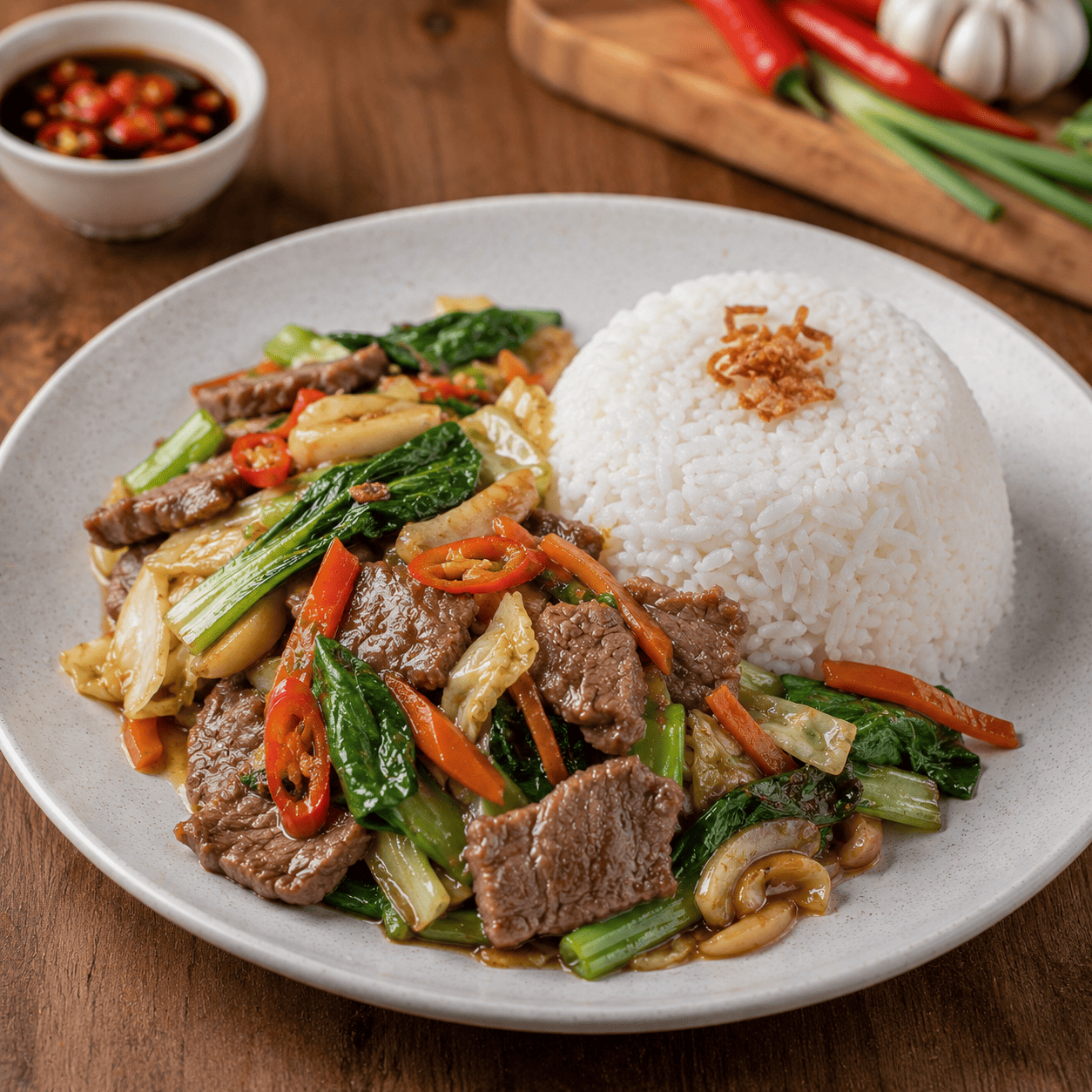 Nasi Cah Daging Sapi